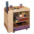Whitney Brothers WB0285R Children's Wood Rolling Art Cart - 29 3/4'' x 24 1/2'' x 33'' 9460285R
